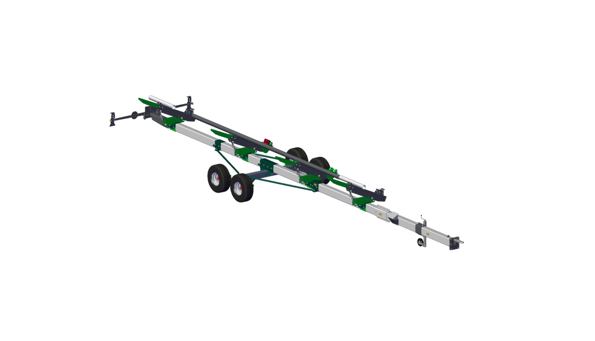 A trailer with a balancer for transportation the header MAANS-16.04.002